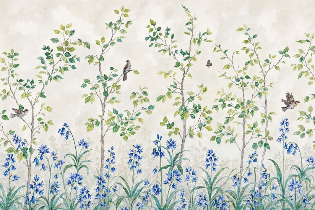 Botanical Wallpaper Watercolor Garden Wall Mural pattern artwork