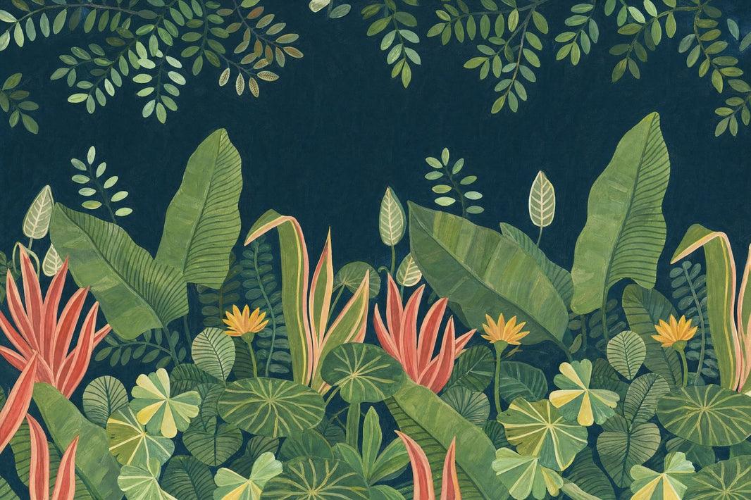 Tropical Wallpaper Botanical Jungle Foliage Removable Wall Decor pattern artwork