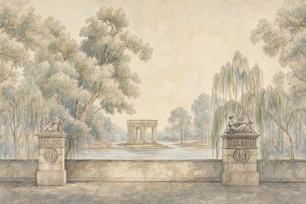 Stone Wall Wallpaper Classical Ruins Removable Pastoral Garden Wall Decor pattern artwork