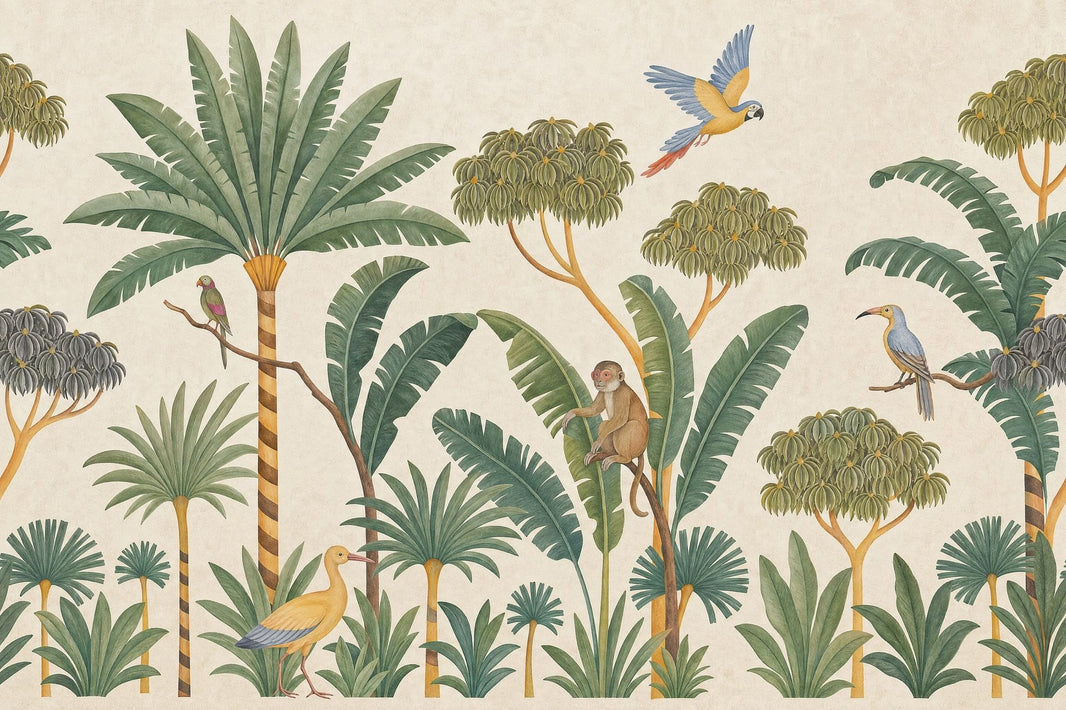 Jungle Wallpaper Tropical Vintage Wall Mural pattern artwork