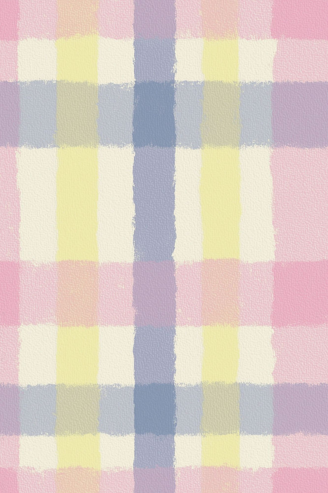 Gingham Pink Wallpaper Pastel Check Watercolor Removable Wall Decor pattern artwork