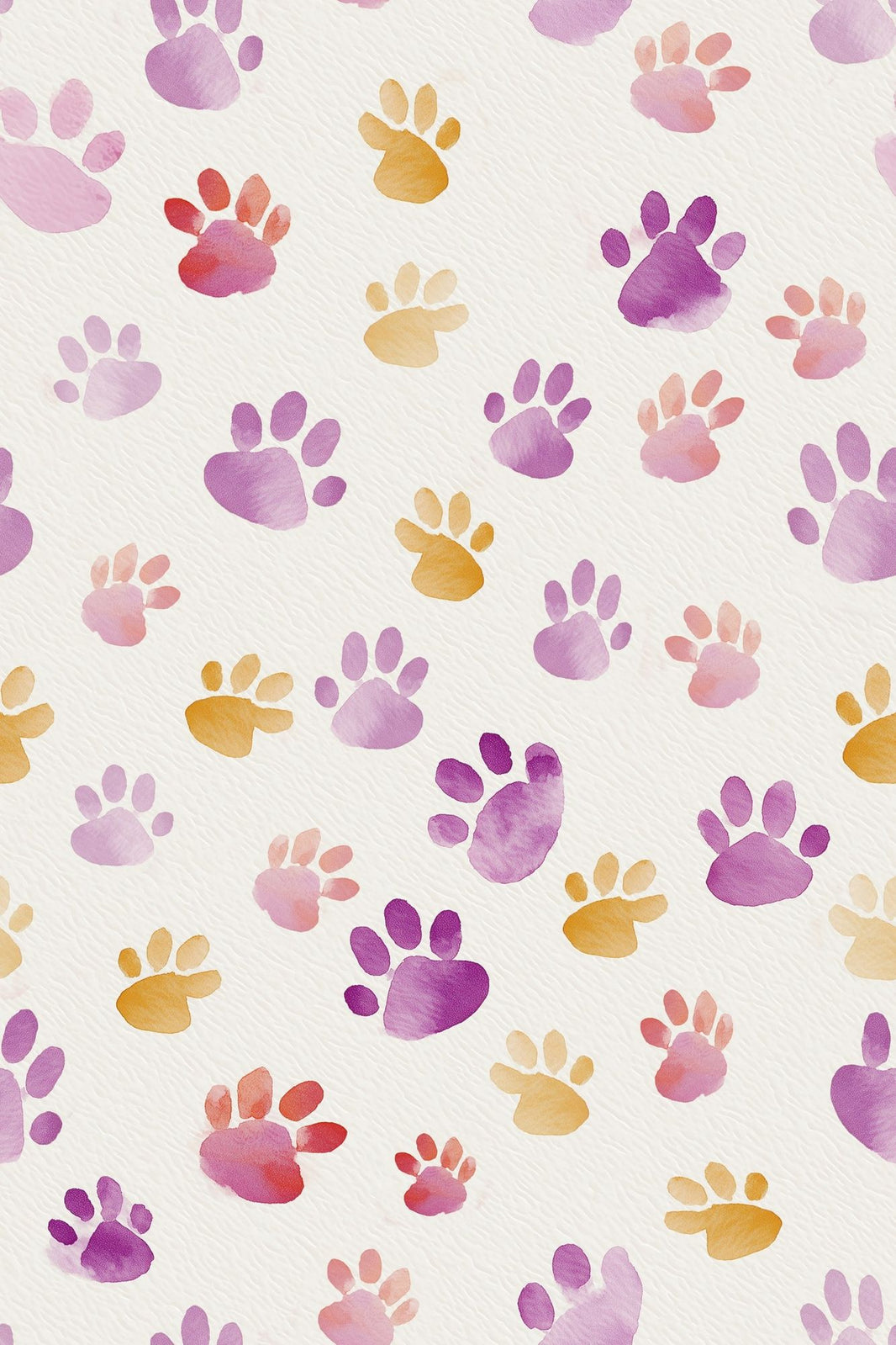 Paw Prints Wallpaper Watercolor Pet Themed Decorative Mural pattern artwork