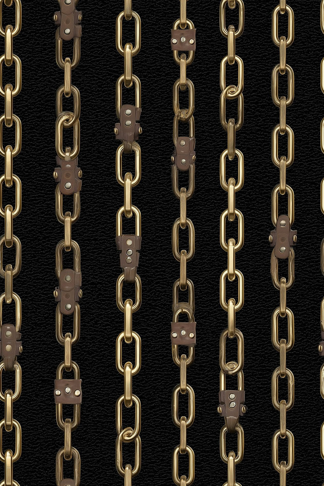 Gold Chains Wallpaper Black Background Removable Glam Industrial Wall Double Roll pattern artwork