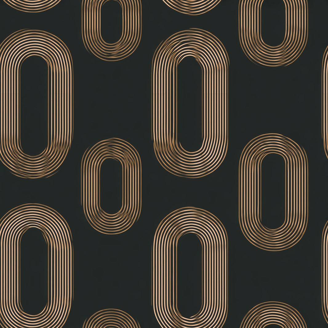Dark Geometric Wallpaper Black Background Removable Gold Linework Wall Double Roll pattern artwork