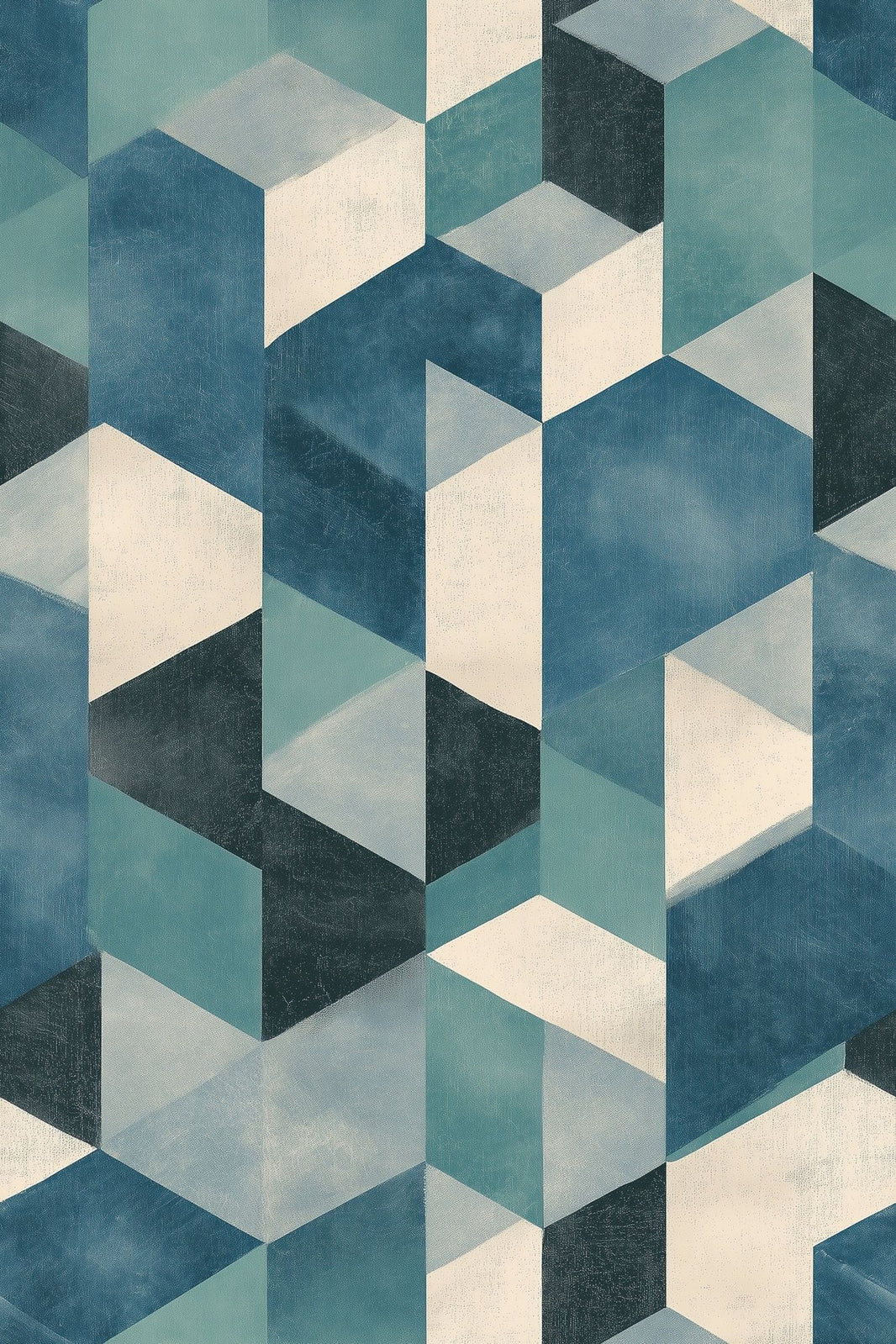 Mid Century Modern Wallpaper Geometric Isometric Removable Wall Decor pattern artwork