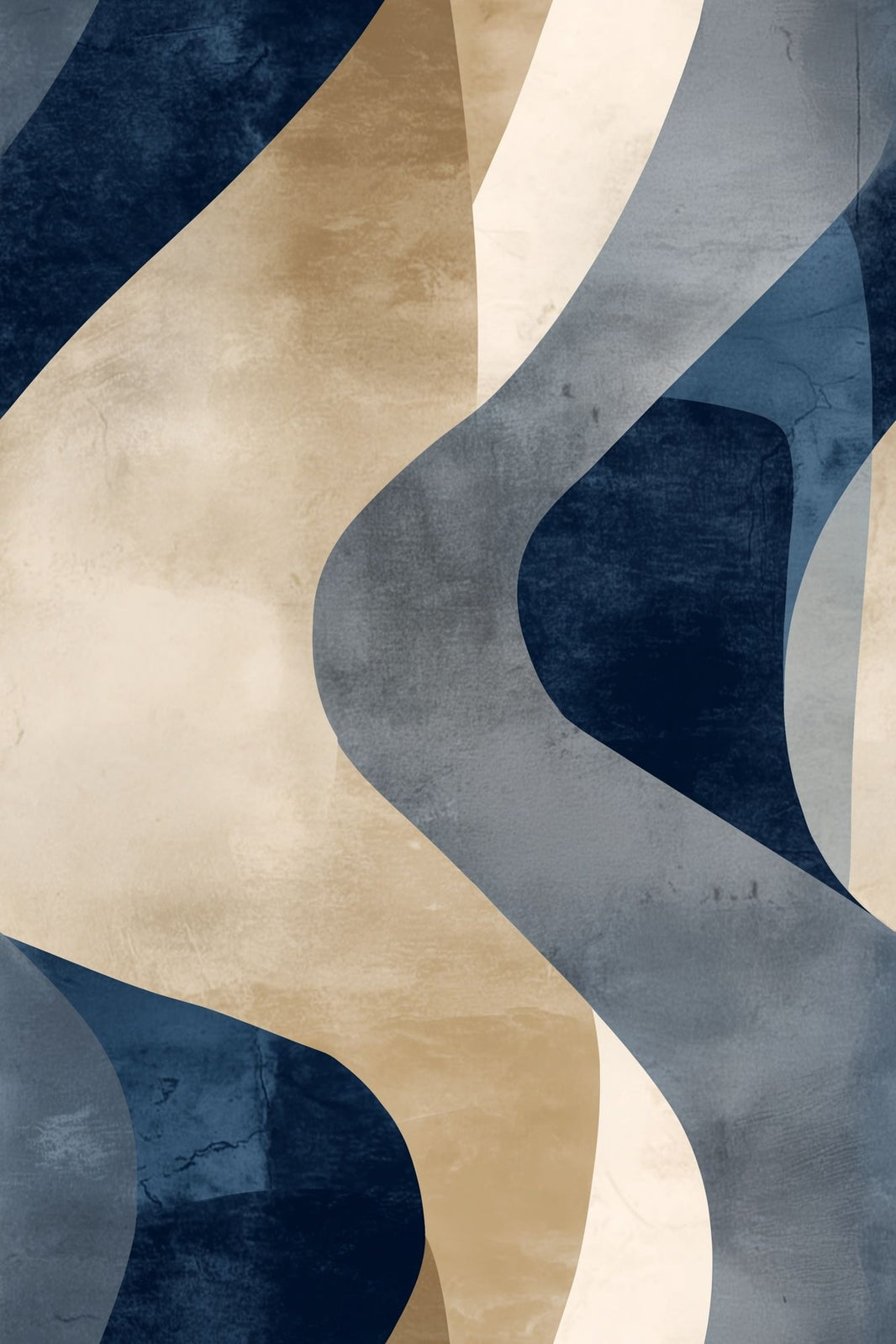 Abstract Wallpaper Dark Navy Curved Shapes Removable Wall Decor pattern artwork