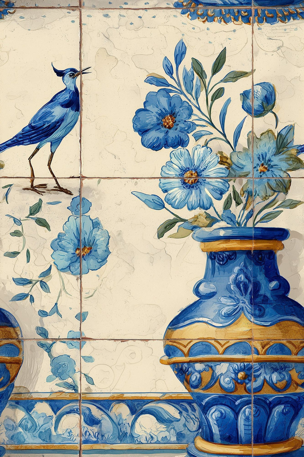 Muted Green Wallpaper Mediterranean Vintage Removable Wall Decor pattern artwork