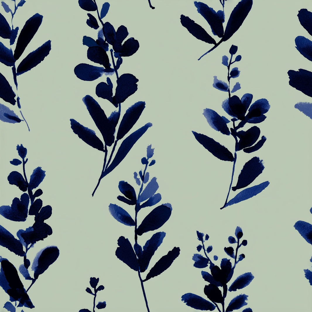 Muted Green Wallpaper Watercolor Botanical Removable Wall Decor pattern artwork