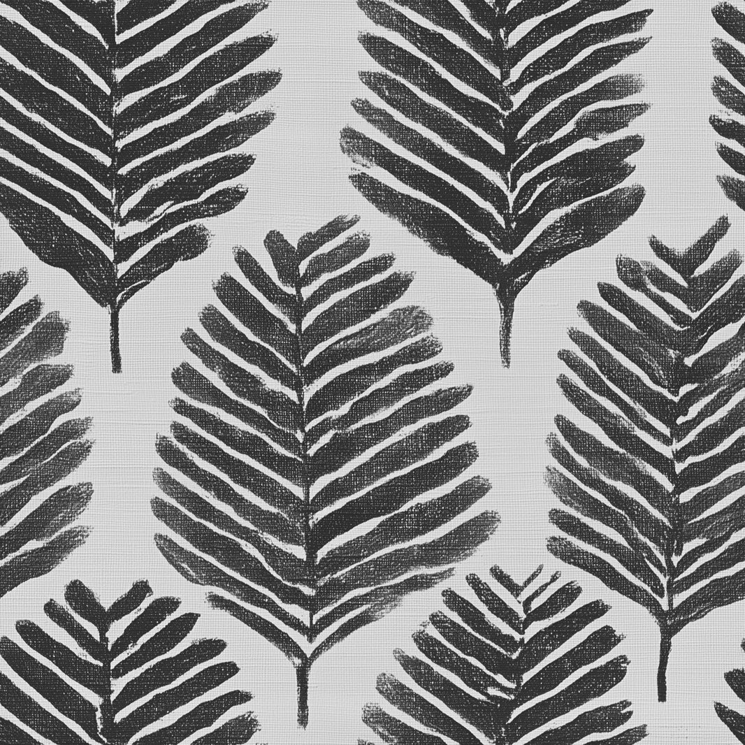 Fern Fronds Wallpaper Botanical Removable Black And White Wall Double Roll pattern artwork