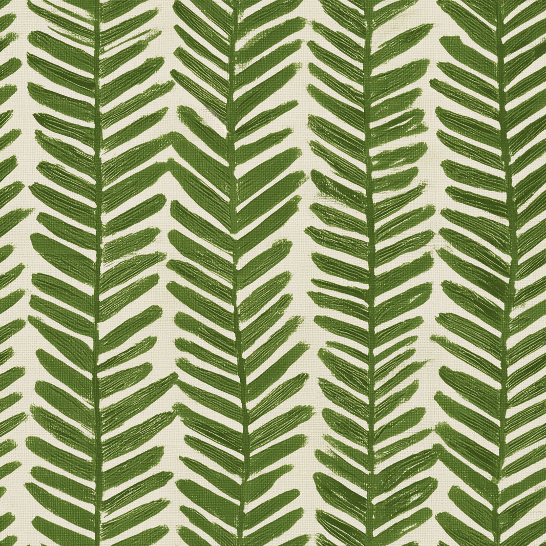 Fern Fronds Wallpaper Tropical Leaf Hand Painted Decorative Mural pattern artwork