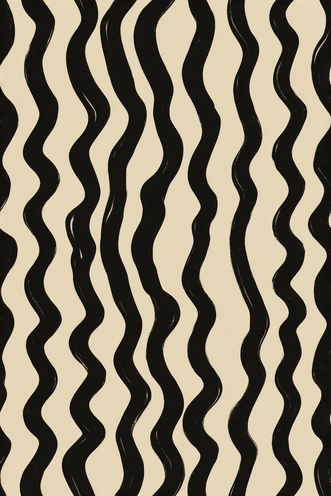 Wavy Stripes Wallpaper Hand Painted Abstract Decorative Mural pattern artwork