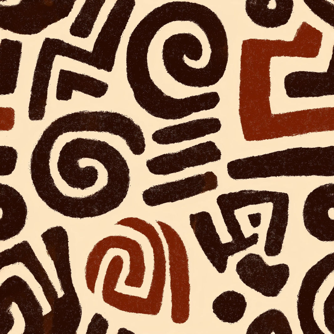 Tribal Inspired Wallpaper Boho Beige Background Decorative Mural pattern artwork