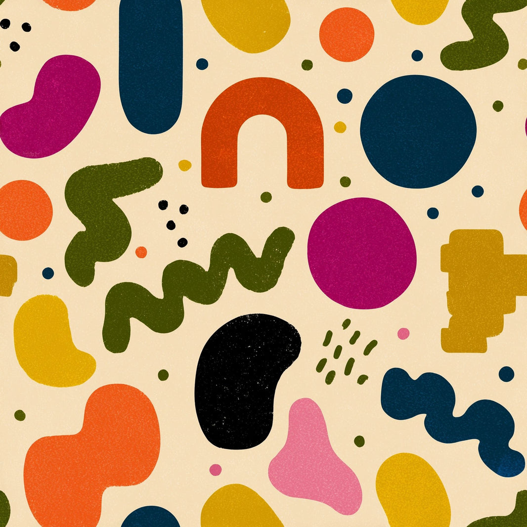 Mid Century Modern Wallpaper Retro Abstract Removable Wall Decor pattern artwork