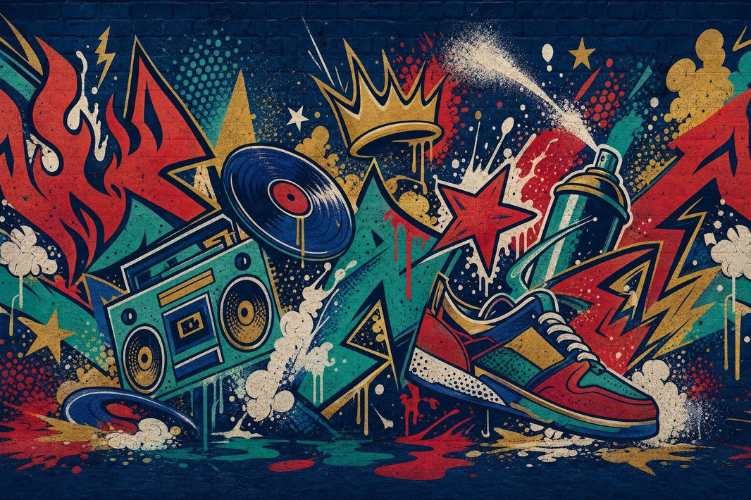 Graffiti Boombox Wallpaper Brick Wall Street Art Wall Mural pattern artwork