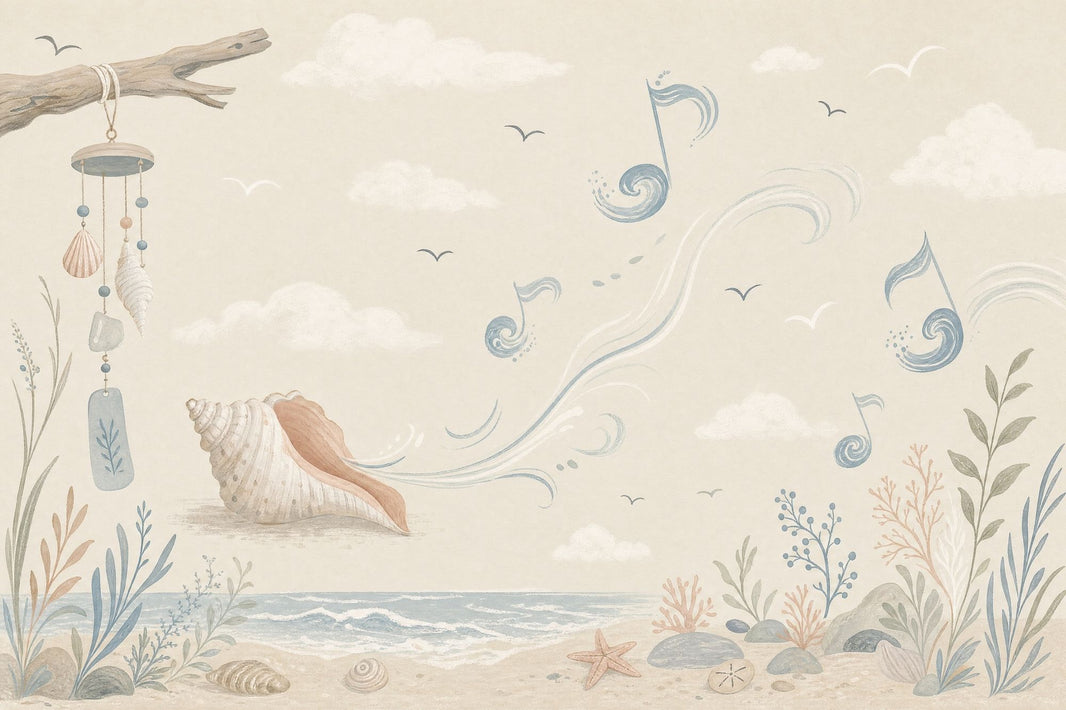 Coastal Wallpaper Seashells Beach Wall Mural pattern artwork