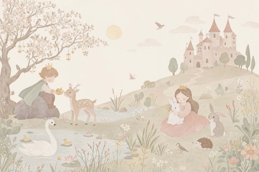 Fairytale Landscape Wallpaper Storybook Princess Wall Mural pattern artwork