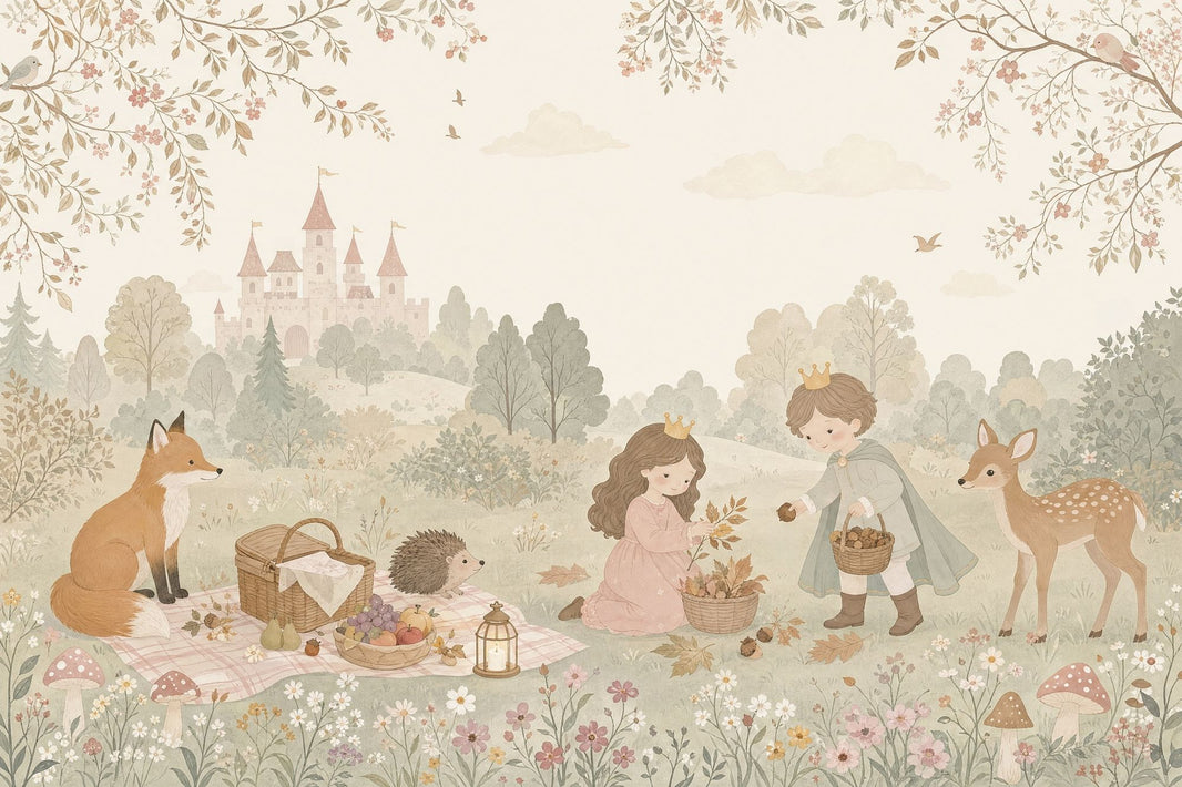 Fairytale Wallpaper Woodland Castle Removable Wall Decor pattern artwork