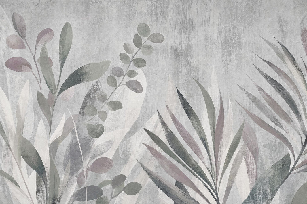 Botanical Wallpaper Leaf Silhouettes Removable Textured Wall Decor pattern artwork