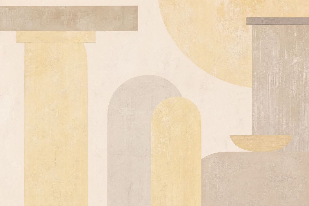 Neutral Geometric Arches Wallpaper Textured Architectural Wall Mural pattern artwork