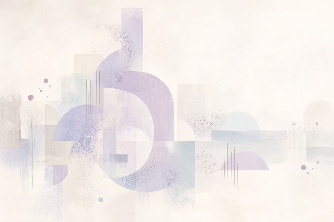 Pastel Geometric Arches Wallpaper Soft Lavender Abstract Wall Mural pattern artwork