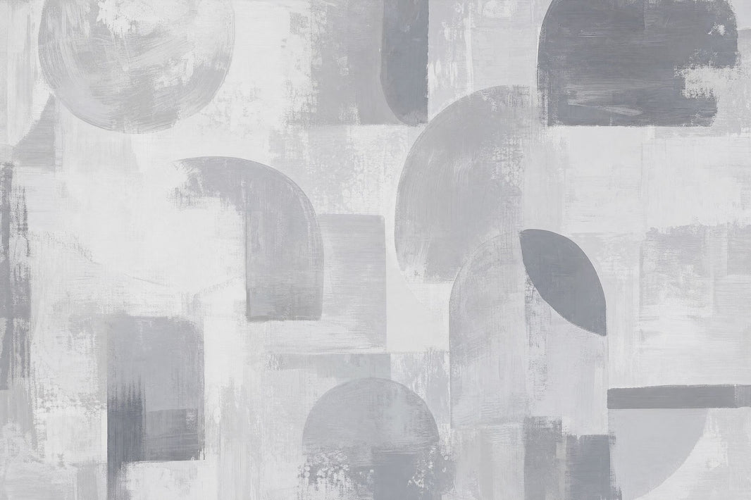 Gray Abstract Shapes Wallpaper Textured Brushstroke Wall Mural pattern artwork