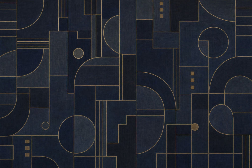 Gold Line Geometry Wallpaper Art Deco Wall Mural pattern artwork