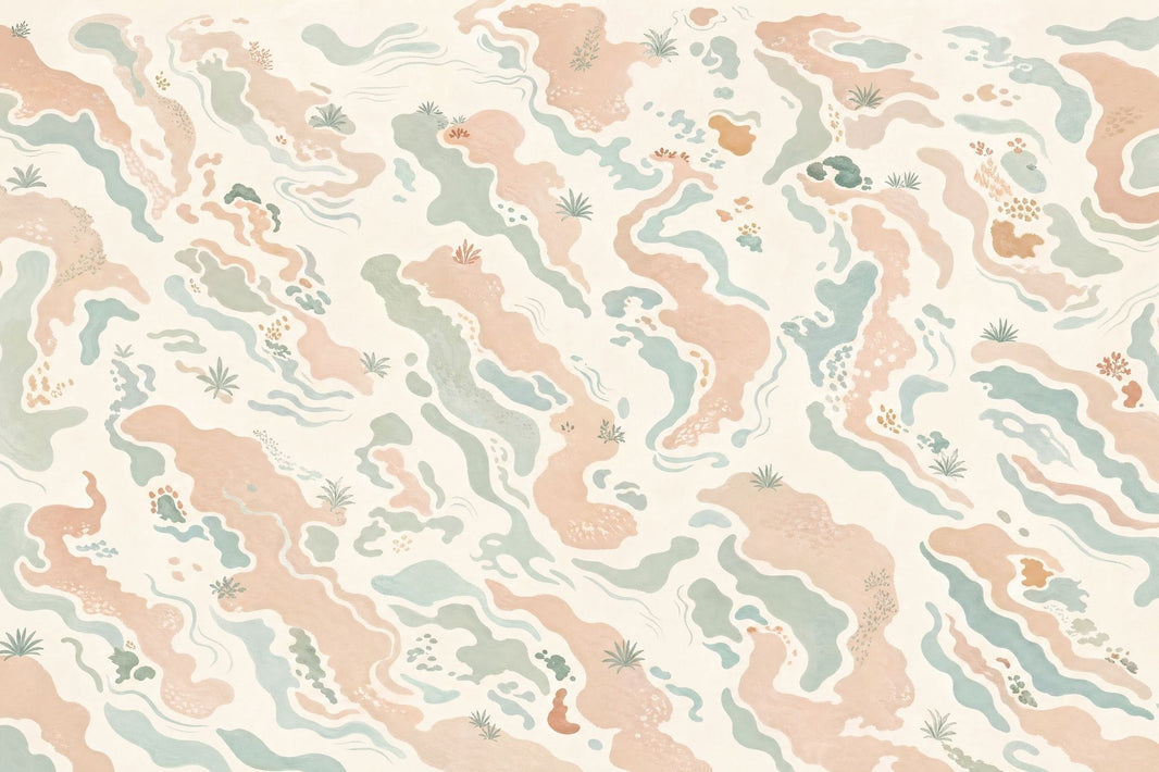 Abstract Landscape Wallpaper Pastel Organic Shapes Wall Mural pattern artwork