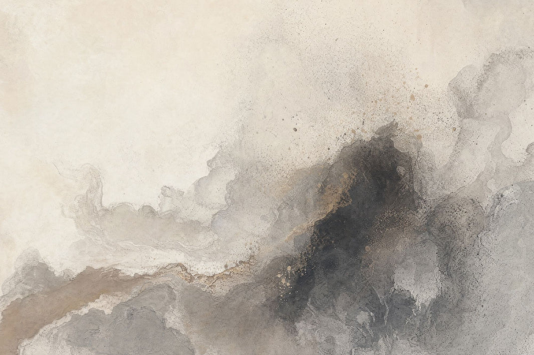 Abstract Textured Wallpaper Neutral Ink Wash Wall Mural pattern artwork