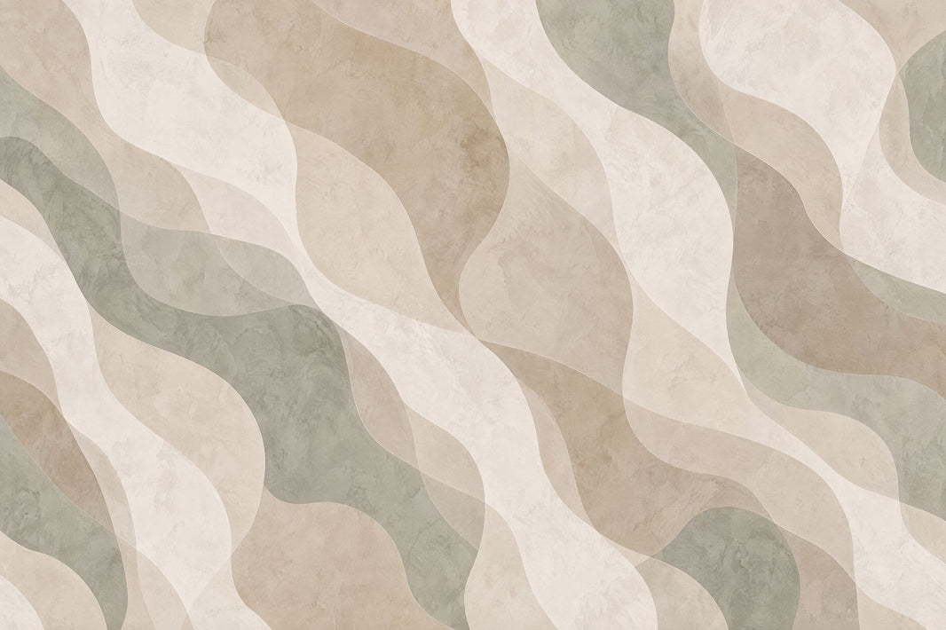 Organic Waves Wallpaper Neutral Modern Wall Mural pattern artwork