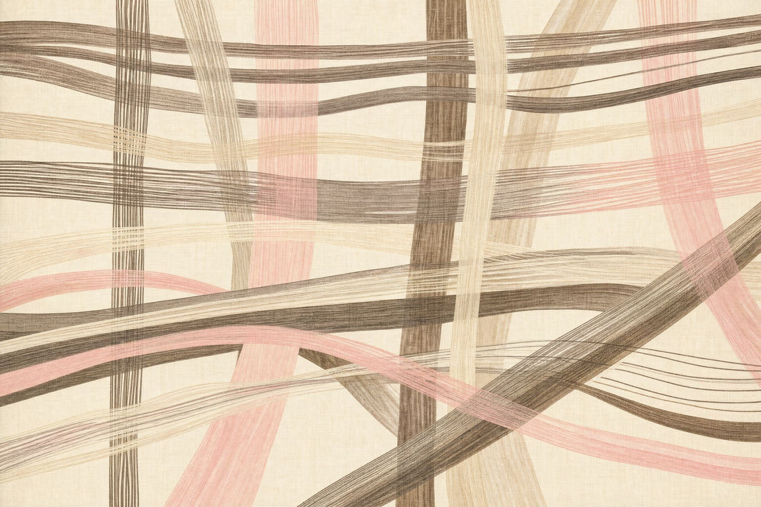 Abstract Linear Brushstroke Wallpaper Neutral Woven Wall Mural pattern artwork