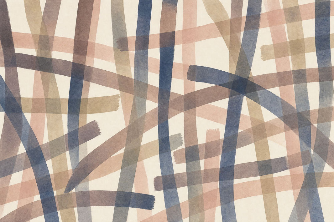 Abstract Brushstroke Stripes Wallpaper Geometric Watercolor Wall Mural pattern artwork