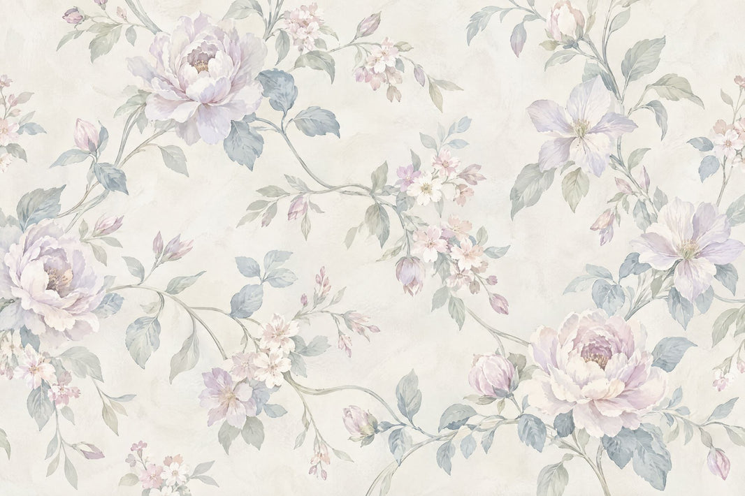 Pastel Peonies Wallpaper Watercolor Garden Wall Mural pattern artwork