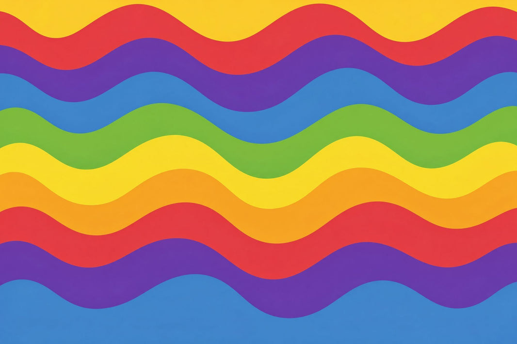 Rainbow Wavy Stripes Wallpaper Bold Abstract Wall Mural pattern artwork