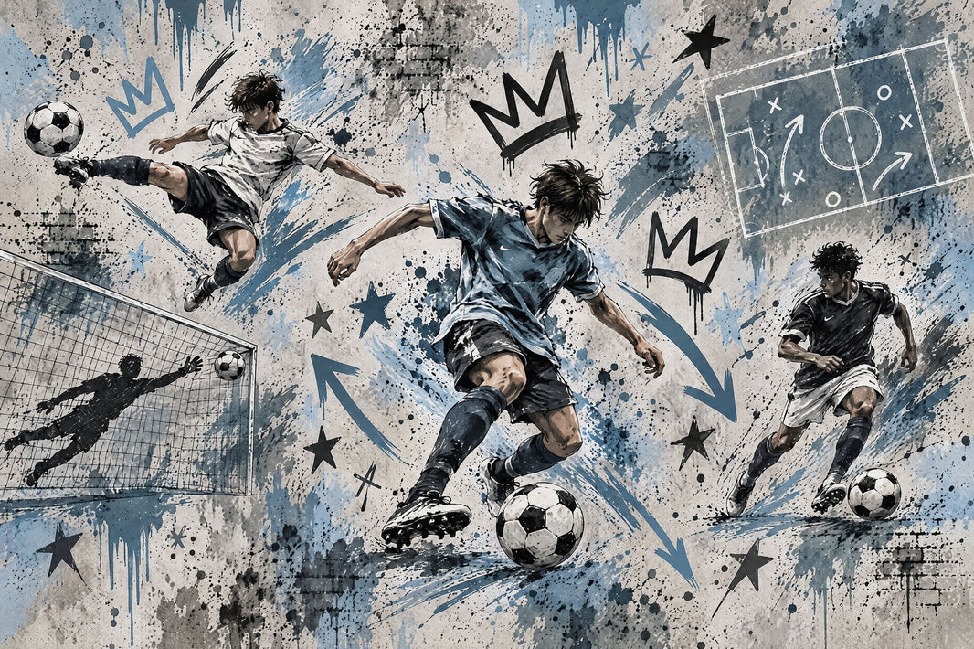 Graffiti Soccer Players Wallpaper Urban Sports Wall Mural pattern artwork
