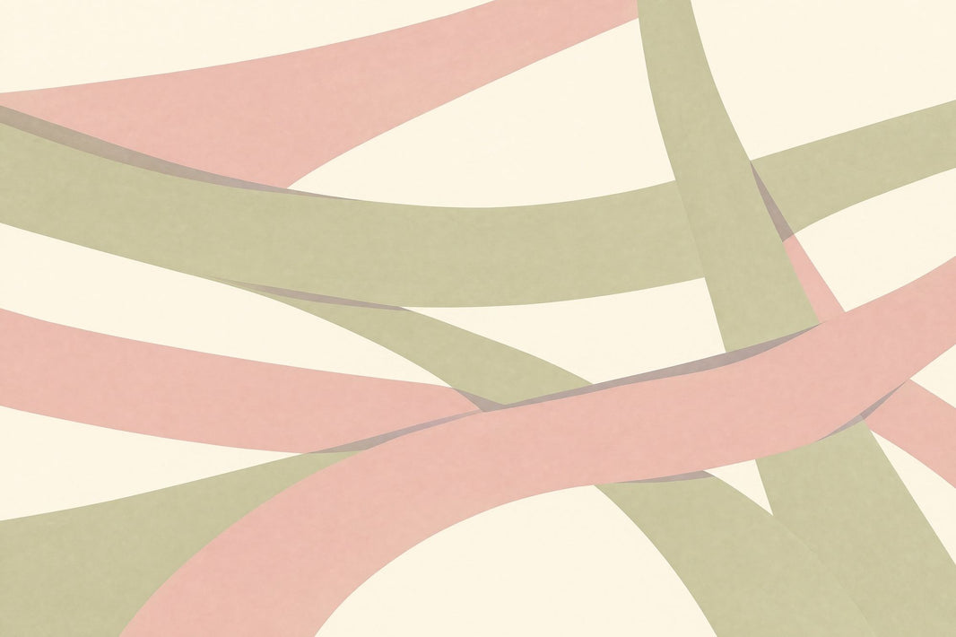 Curved Ribbon Abstract Wallpaper Pastel Geometric Wall Mural pattern artwork