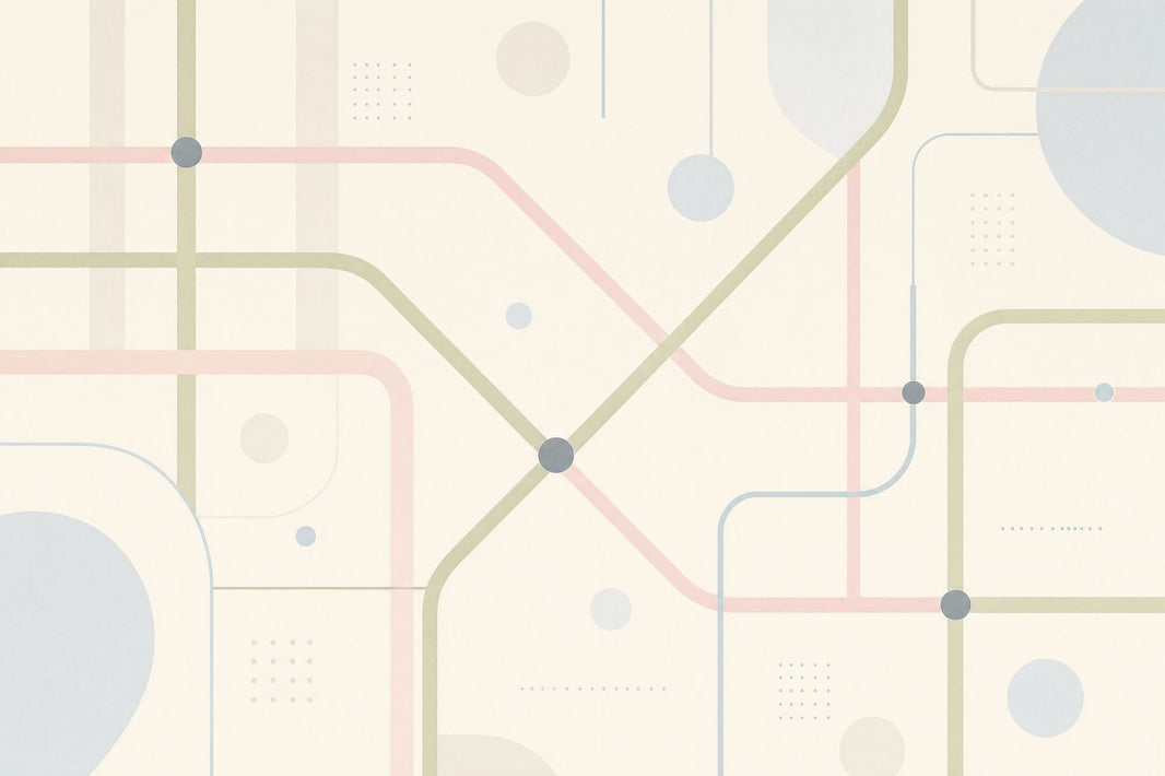 Pastel Transit Map Lines Wallpaper Minimalist Geometric Wall Mural pattern artwork