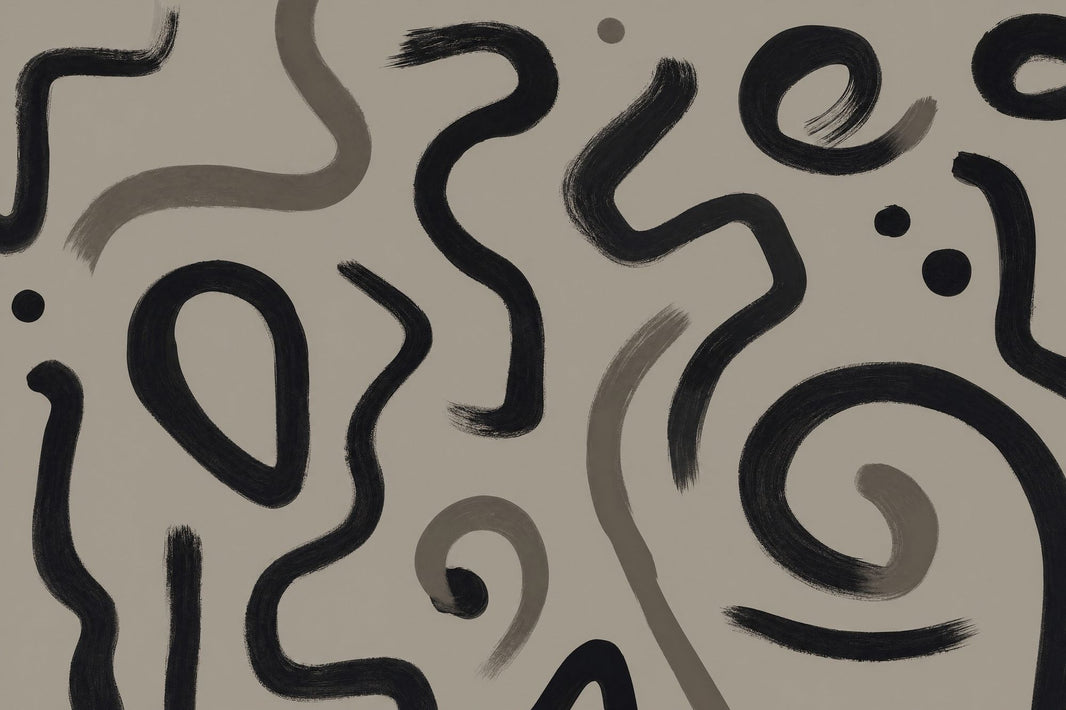 Abstract Brushstroke Wallpaper Black Lines Wall Mural pattern artwork