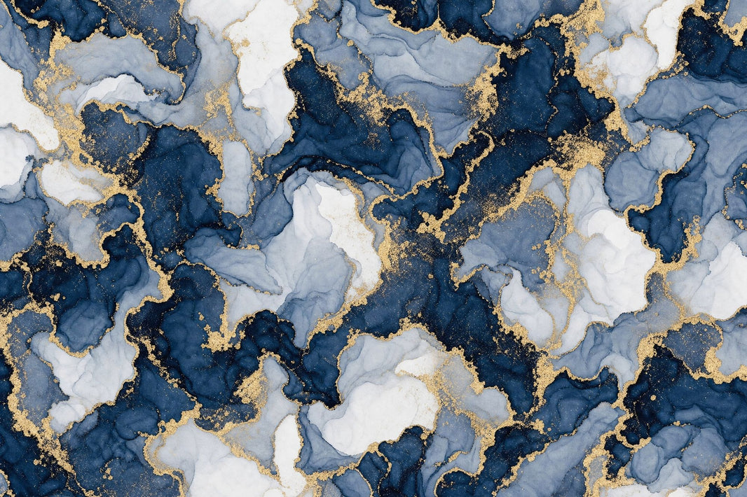Navy And Gold Abstract Marble Wallpaper Luxury Fluid Wall Mural pattern artwork