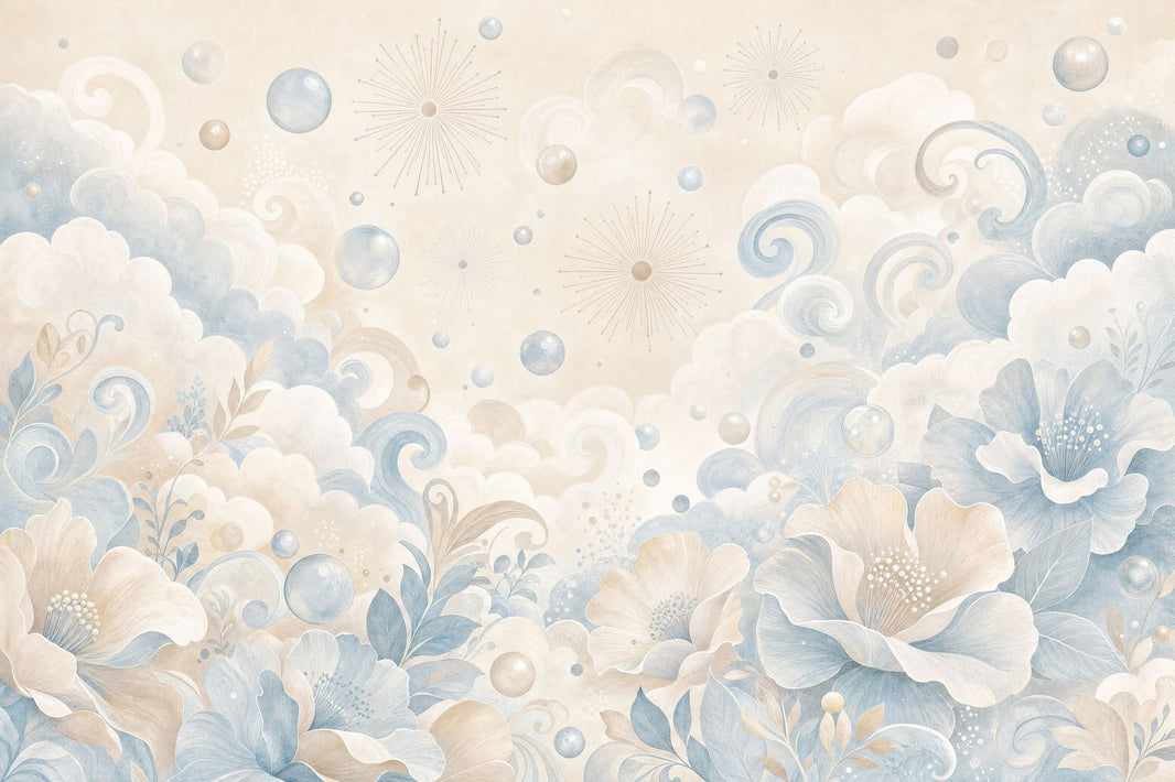 Pastel Floral Branches Wallpaper Watercolor Texture Wall Mural pattern artwork