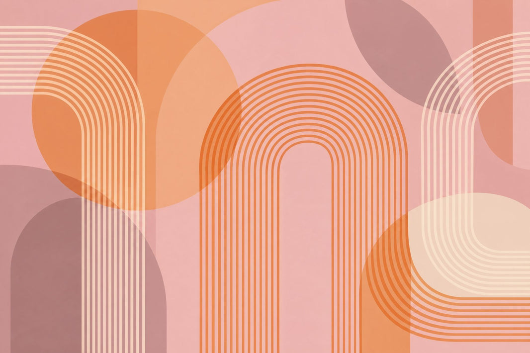 Geometric Arches Wallpaper Mid Century Modern Wall Mural pattern artwork