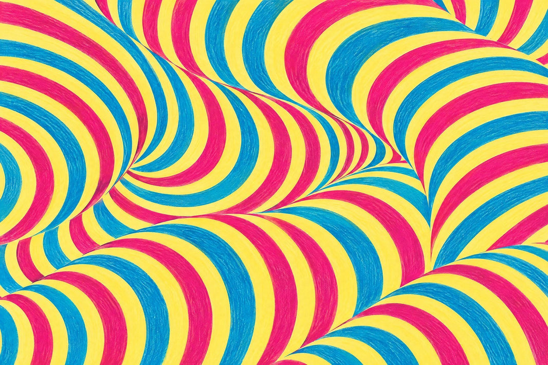 Optical Illusion Stripes Wallpaper Psychedelic Wavy Tunnel Wall Mural pattern artwork