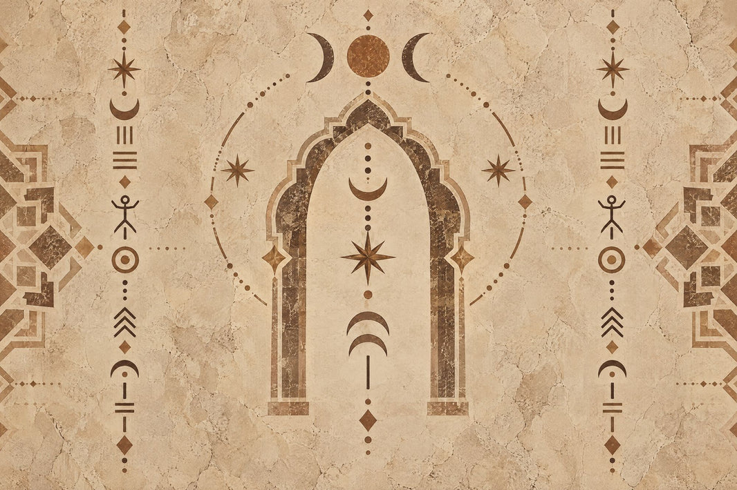 Moroccan Arch Wallpaper Celestial Geometric Wall Mural pattern artwork