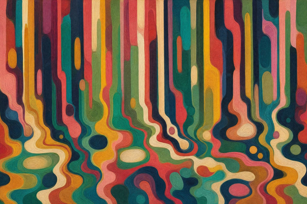 Abstract Wallpaper Wavy Stripes Removable Organic Shapes Wall Decor pattern artwork