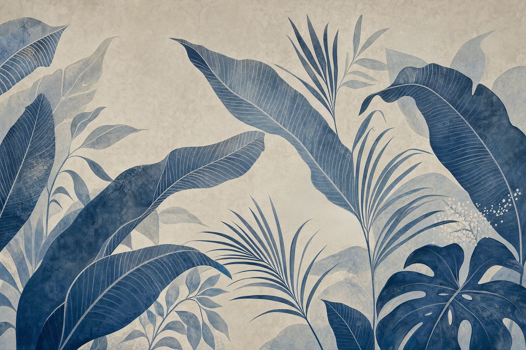 Tropical Leaves Wallpaper Grunge Texture Wall Mural pattern artwork