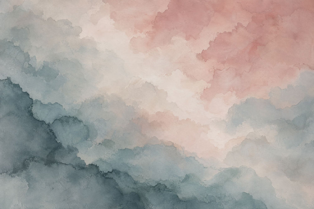 Abstract Watercolor Wash Wallpaper Pastel Cloudy Wall Mural pattern artwork