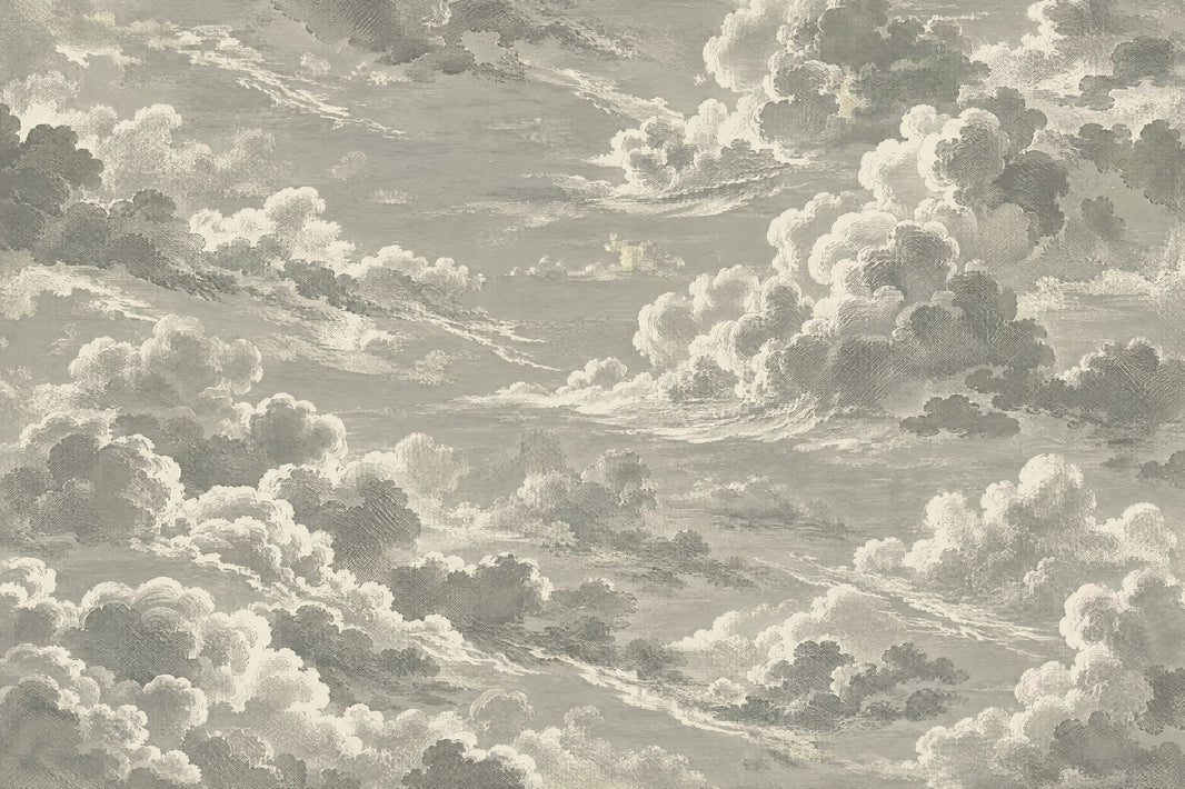 Vintage Cloudscape Wallpaper Gray Sky Wall Mural pattern artwork