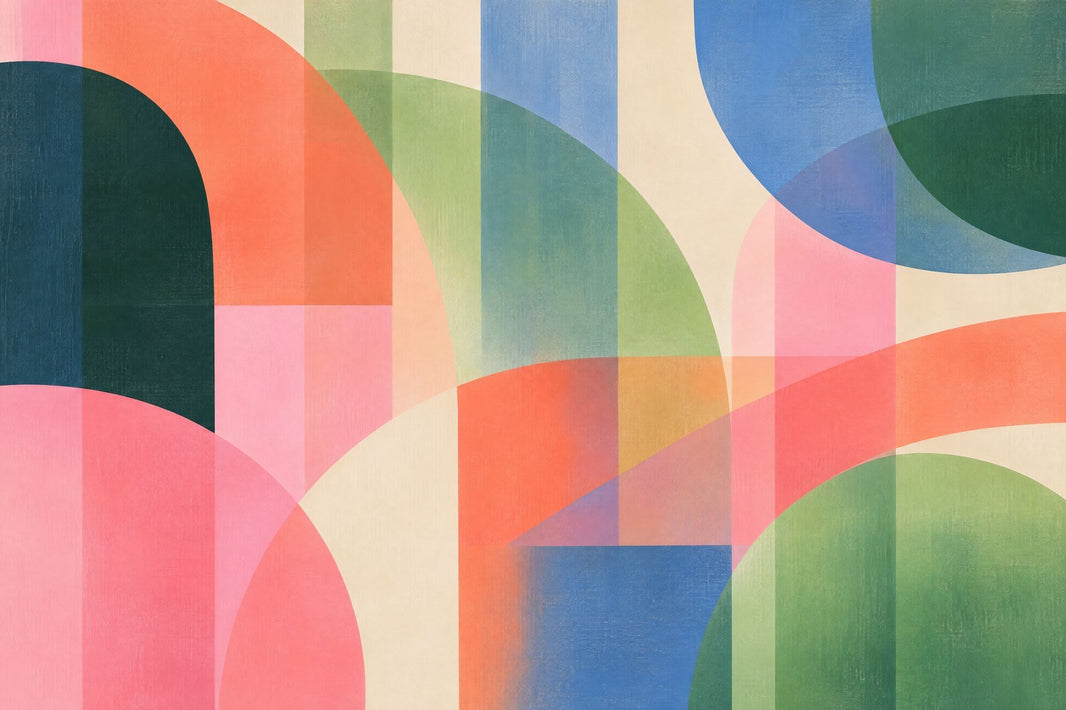 Overlapping Arches Wallpaper Mid Century Modern Wall Mural pattern artwork