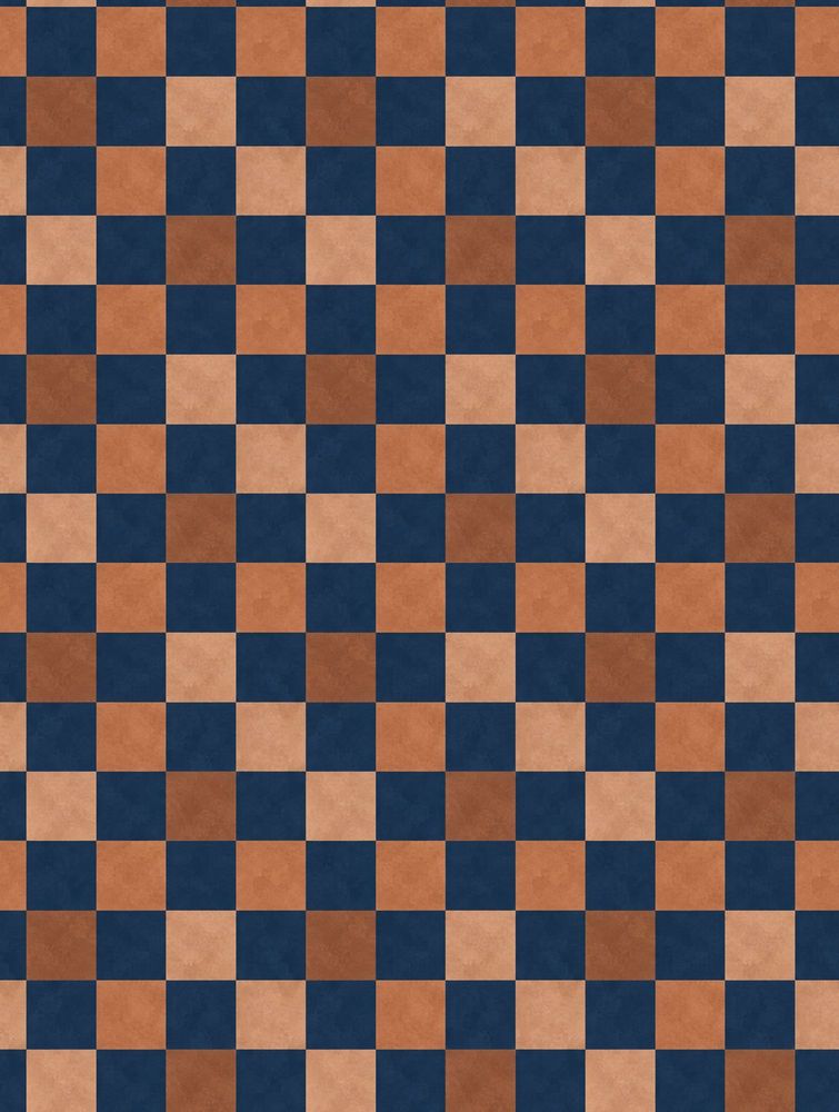 Checkerboard Wallpaper Navy And Terracotta Distressed Texture pattern artwork