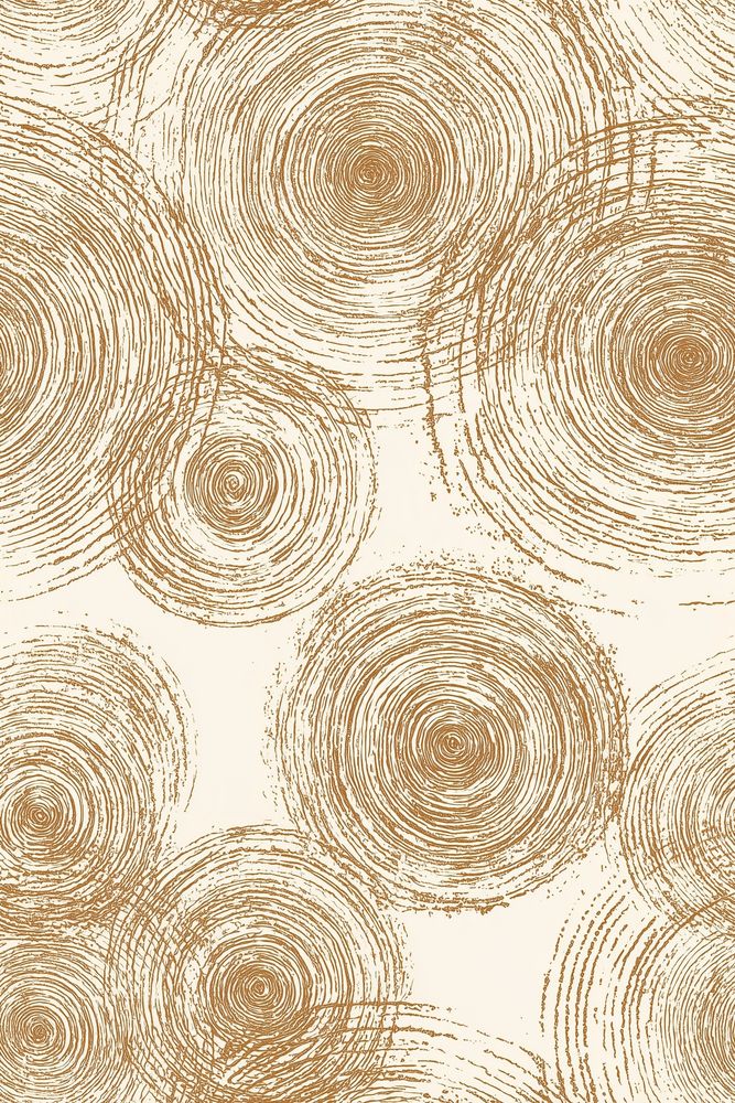Tree Rings Wallpaper Concentric Circles Cream And Brown Linework pattern artwork