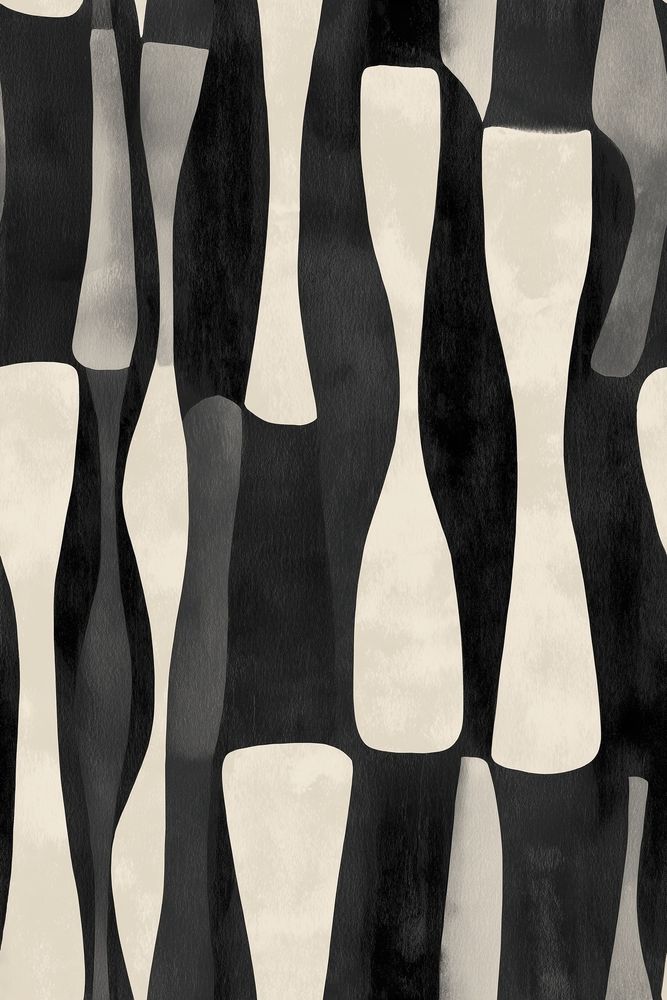 Organic Shapes Wallpaper Black And Ivory Vertical Pattern pattern artwork
